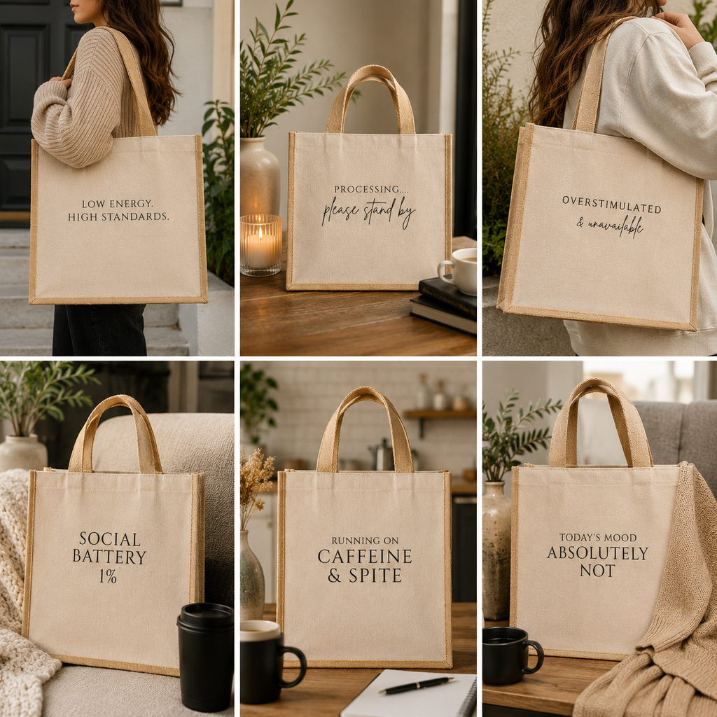 The Unhinged Collection Jute Bags
