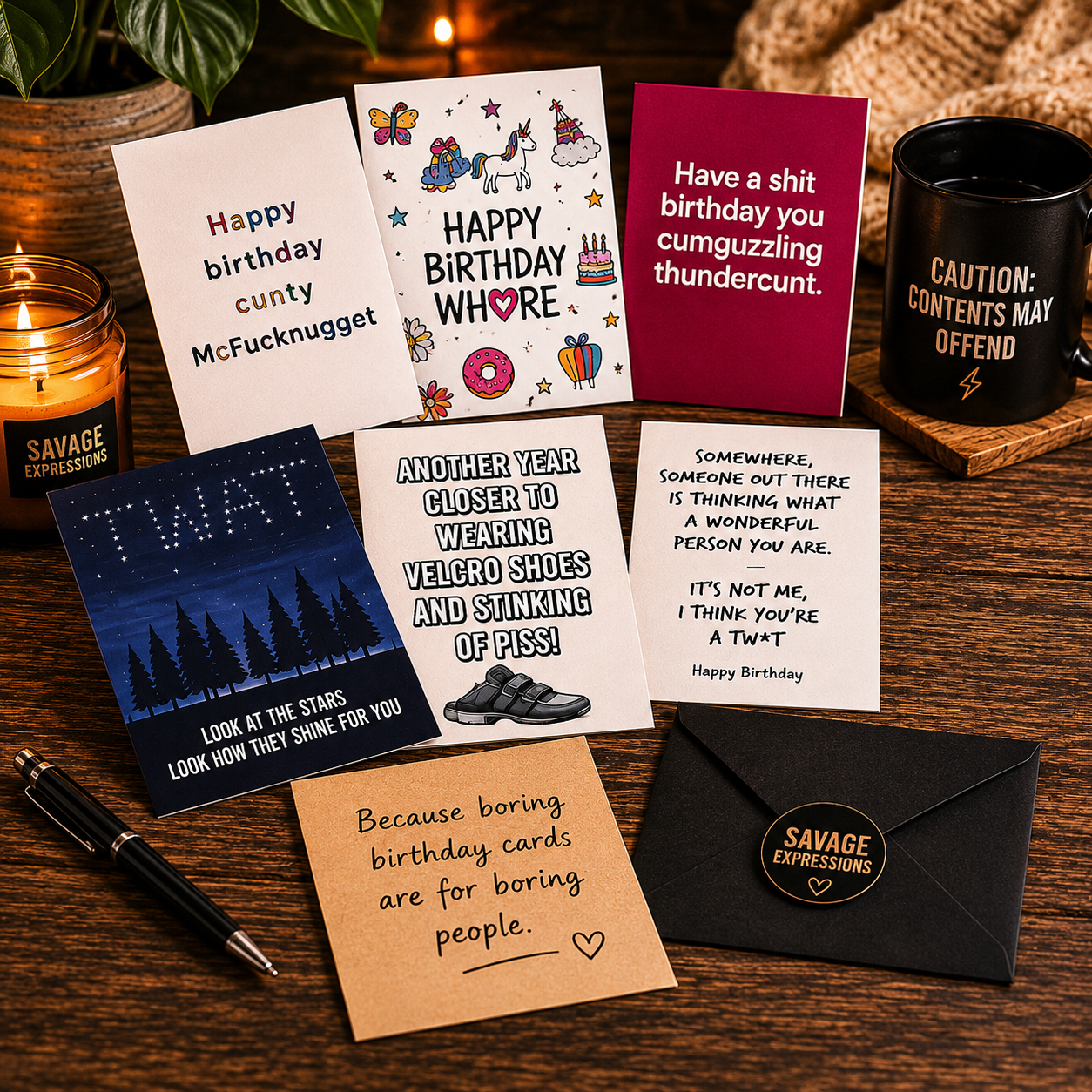 Unhinged Birthday Card Bundle | 5 Random Savage Designs